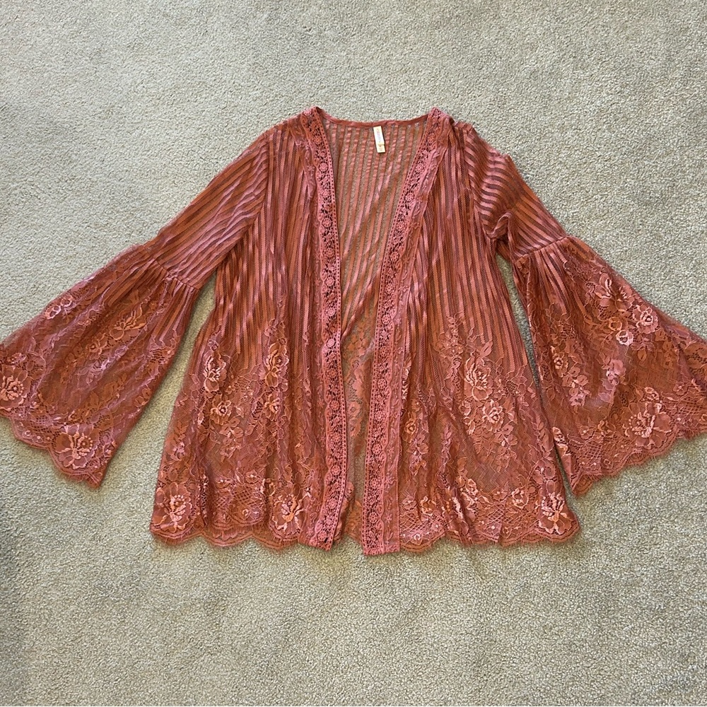 Lace Open-Front Kimono